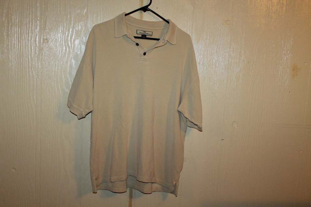 TOMMY BAHAMA Polo Shirt, RN 86549, Men's US Size Large, Taupe